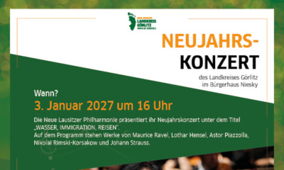 Neujahrskonzert der Neuen Lausitzer Philharmonie - „WASSER, IMMIGRATION, REISEN”